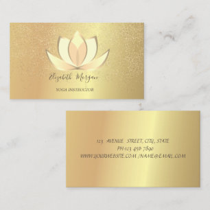 Elegant Professionell Lotus Guld Konfetti Yoga Visitkort