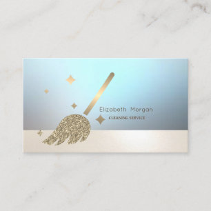 Elegant professionell lysande guld kvast visitkort