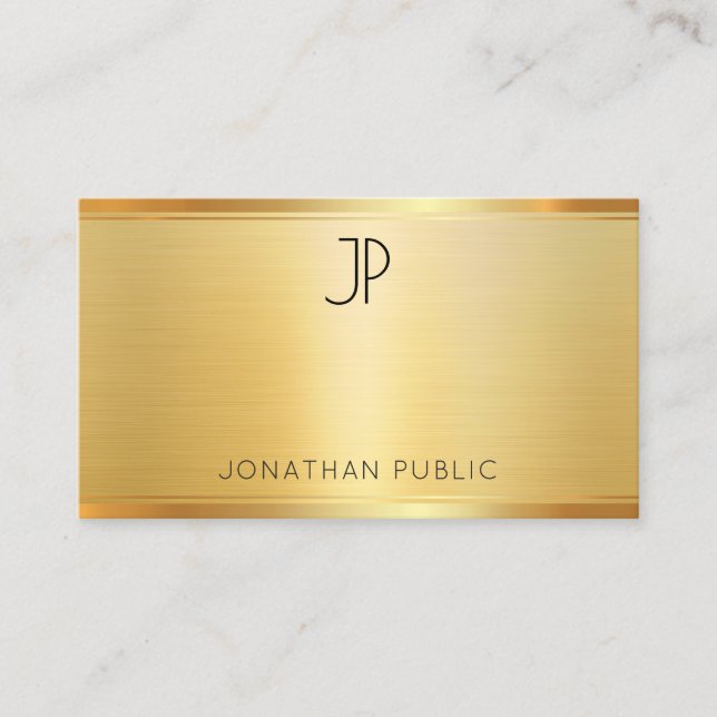 Elegant Professionell mall Faux Guld Modern Visitkort (Framsida)