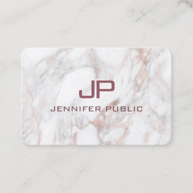 Elegant Professionell Mall Ro Guld Marble Visitkort (Framsida)