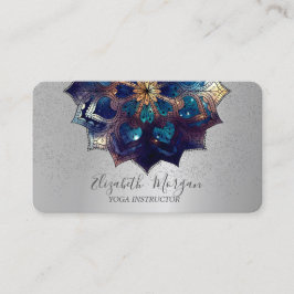 Elegant Professionell Mandala Silverkonfetti Yoga Visitkort