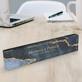 Elegant professionell marinblå guld agat geod