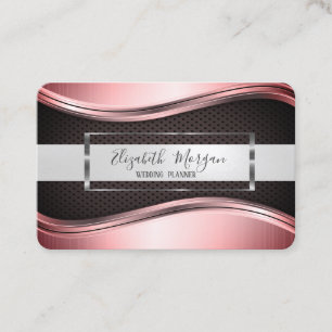 Elegant professionell metallisk silver svart ram visitkort