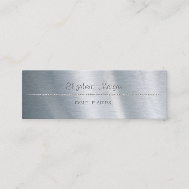 Elegant Professionell  Minimalistisk Enkel, Silver Mini Visitkort (Framsida)
