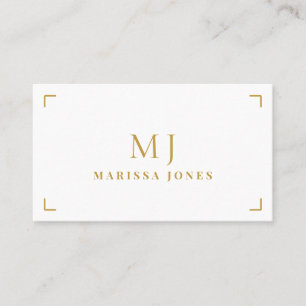 Elegant Professionell - minimalistiskt Guld Monogr Visitkort