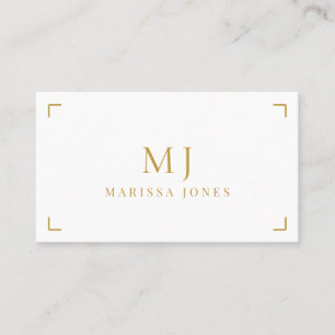 Elegant Professionell - minimalistiskt Guld Monogr Visitkort