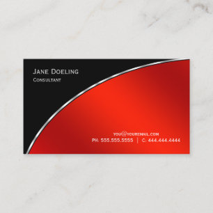 Elegant Professionell Modern Black Bright Crimson Visitkort