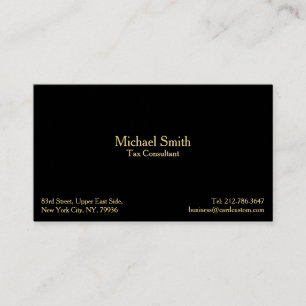 Elegant Professionell Modern Black Faux Guld Anpas Visitkort