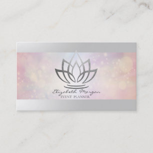 Elegant Professionell Modern, Bokeh Silver Lotus Visitkort