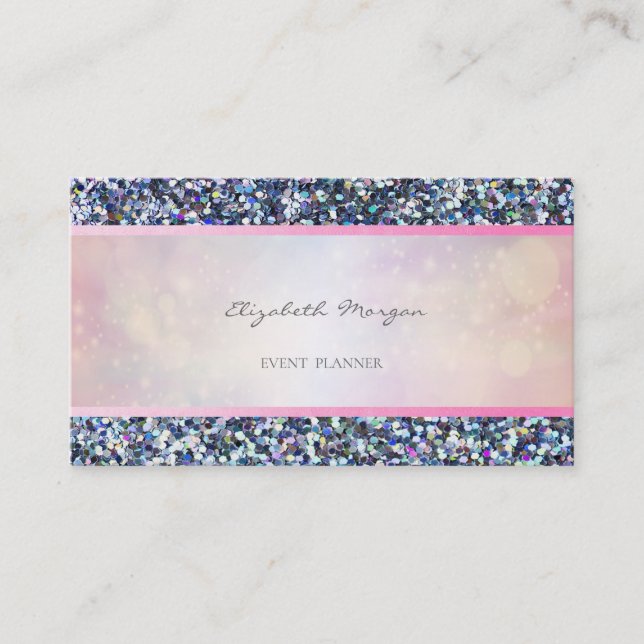 Elegant Professionell Modern, Färgglad Glitter Visitkort (Framsida)