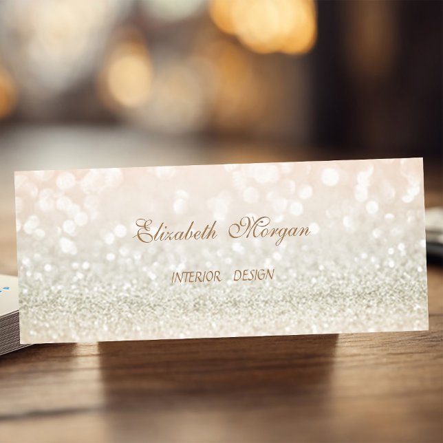 Elegant Professionell Modern Glittery Bokeh Mini Visitkort (Skapare uppladdad)