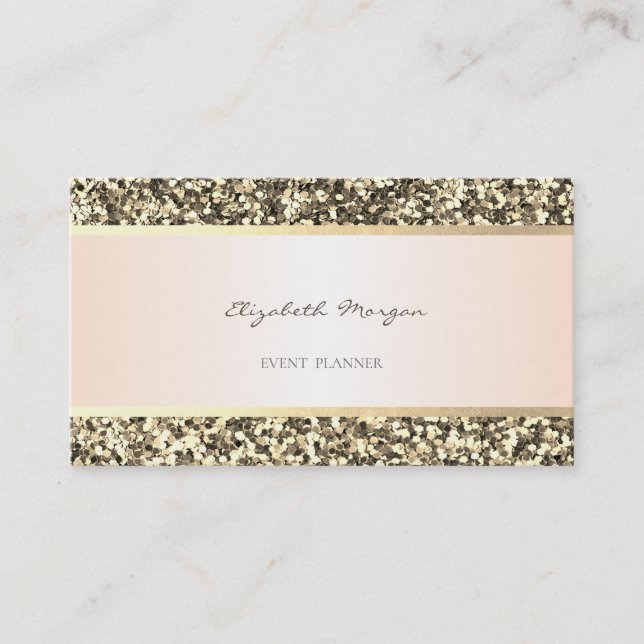Elegant Professionell Modern, Guld Glitter Visitkort (Framsida)