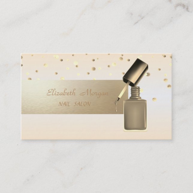 Elegant Professionell, Modern, Konfetti, Nagellack Visitkort (Framsida)