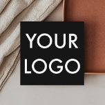Elegant Professionell Modern Logotyp Black Fyrkantigt Visitkort<br><div class="desc">Minimalistiskt affärskort har logotypen på framsidan.</div>