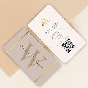 Elegant Professionell Modern Minimalist Monogram Visitkort