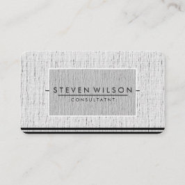 Elegant Professionell Modern Subtle Plain Linen Visitkort