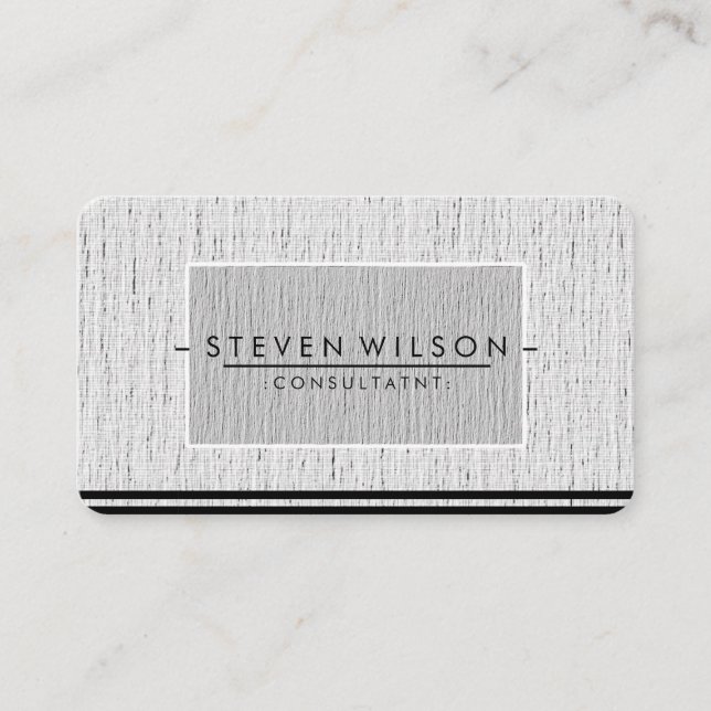 Elegant Professionell Modern Subtle Plain Linen Visitkort (Framsida)