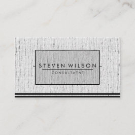 Elegant Professionell Modern Subtle Plain Linen Visitkort