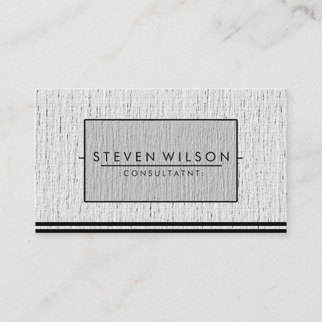Elegant Professionell Modern Subtle Plain Linen Visitkort (Framsida)