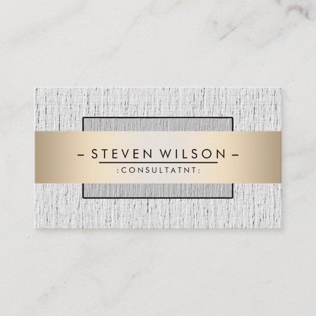 Elegant Professionell Modern Subtle Plain Linen Visitkort (Framsida)