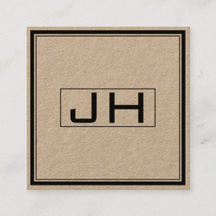 Elegant professionell monogram fyrkantigt visitkort