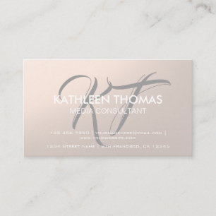 Elegant Professionell Monogram Modern Metall utsee Visitkort