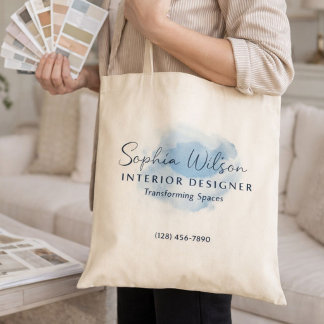 Elegant Professionell Namnteckning  av vattenfärg  Tygkasse