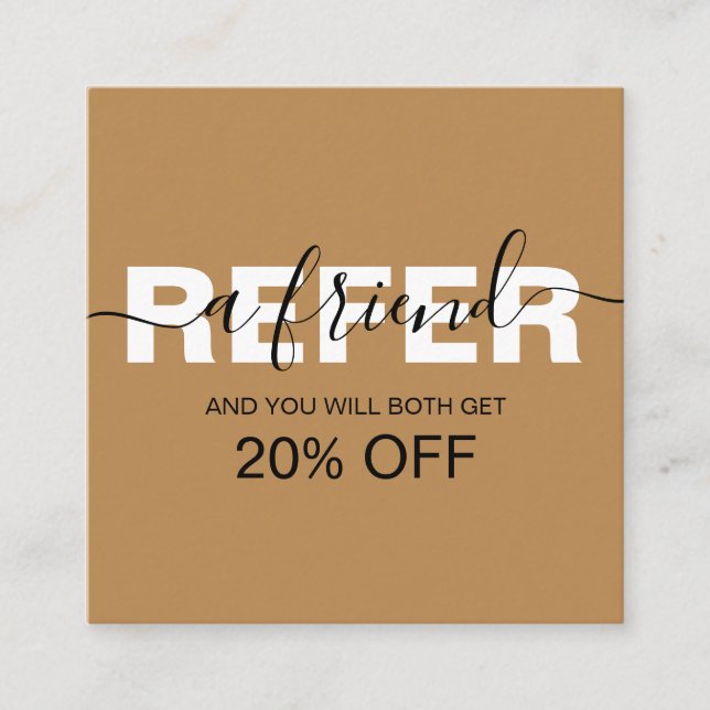 Elegant Professionell Orange Terracotta Boho Refer Rabattkort (Framsida)