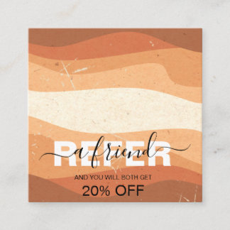 Elegant Professionell Orange Terracotta Boho Refer Rabattkort