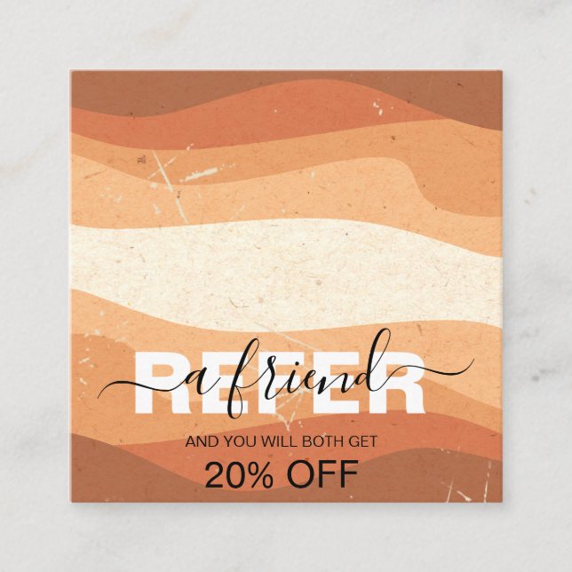 Elegant Professionell Orange Terracotta Boho Refer Rabattkort (Framsida)