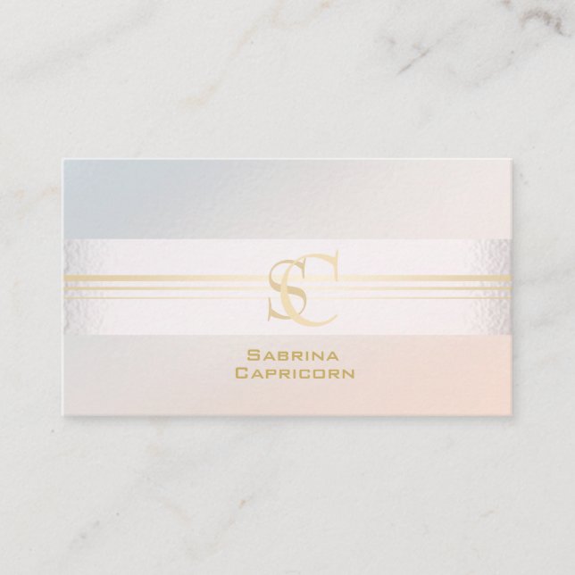 Elegant Professionell  Pearl Monogram Visitkort (Framsida)