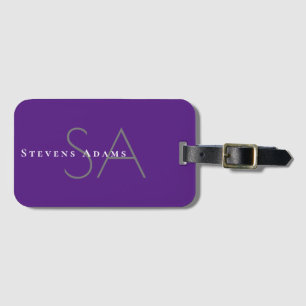 Elegant professionell periwinkle lila monogram bagagebricka