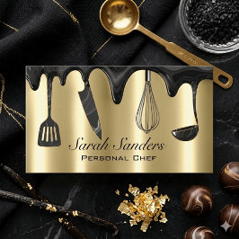 Elegant professionell personlig kock Catering Guld Visitkort