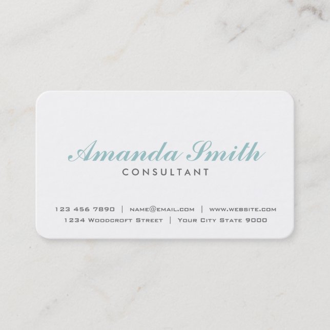 Elegant Professionell Plain White Makeup Artist Visitkort (Framsida)