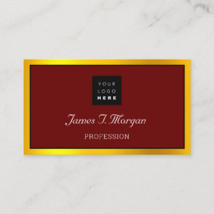 Elegant Professionell Ram Logotyp Black Burgund Gu Visitkort