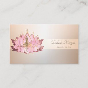 Elegant professionell randig glitter flicka lotus visitkort