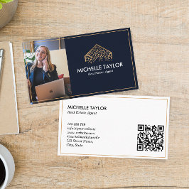 Elegant Professionell Realtor-foto med Realtor God Visitkort