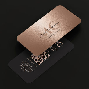 Elegant Professionell Rosegold Black Modern Visitkort