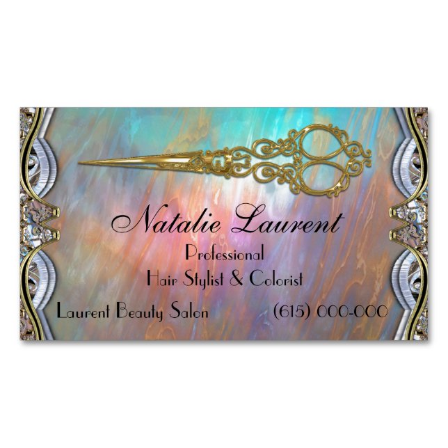 Elegant Professionell Saxor Chic Blad Visitkortmagnet (Framsida)