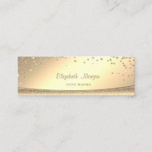 Elegant Professionell Stilren Guld Diamanter Mini Visitkort