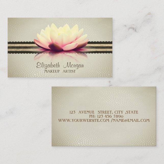 Elegant Professionell Stilren Modern,Lotus Visitkort (Fram/baksida)
