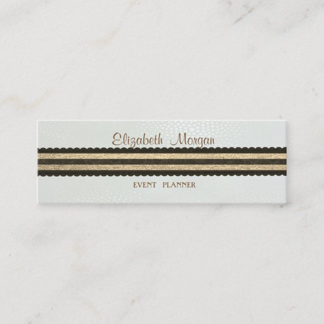 Elegant Professionell Stilren Modern, Randig Mini Visitkort (Framsida)