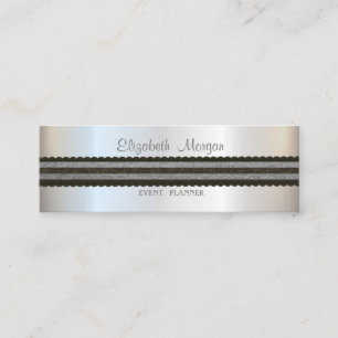 Elegant Professionell Stilren Modern Silver Mini Visitkort