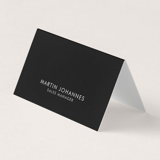 Elegant professionell svart vanlig visitkort (Framsida)