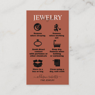 Elegant Professionell Terracotta Boho Jewelry Care Visitkort