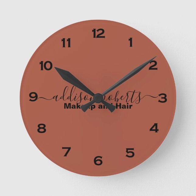Elegant Professionell Terracotta Boho  Rund Klocka (Framsida)