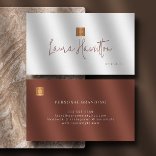 Elegant professionell terrakotta-monogram visitkort