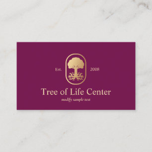 Elegant Professionell Träd Roots Logotyp Burgundy Visitkort