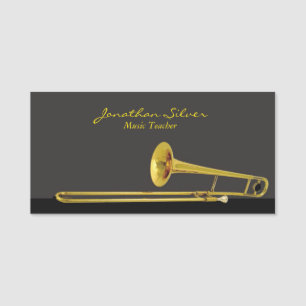 Elegant Professionell Trombone Music Lärare Namnbricka