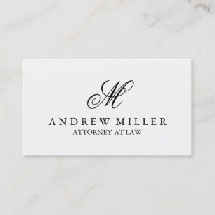 Elegant Professionell Vit monogram Visitkort